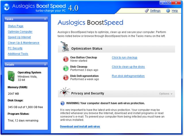 AusLogics BoostSpeed 5.0.1.190. Фотошоп на русском языке/Photoshp CS 8.0 r