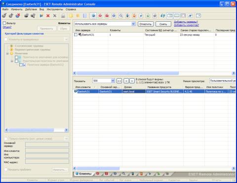ESET NOD32 Business Edition: консоль управления