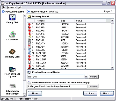Восстановленные файлы