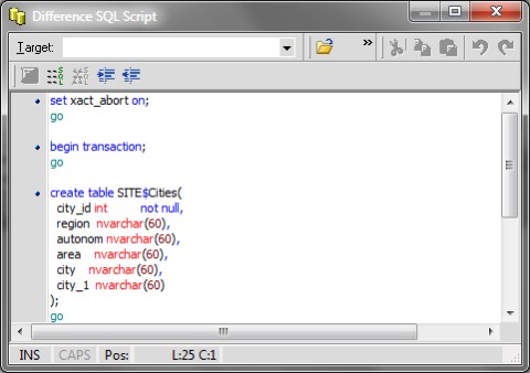 Скрипт синхронизации таблиц