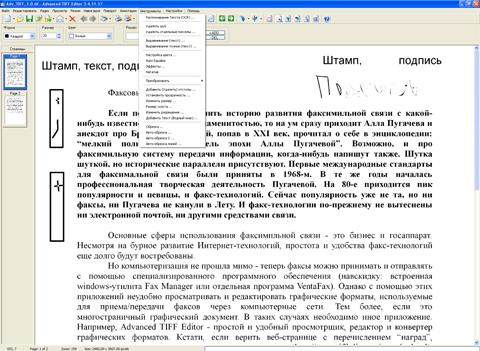 Рабочее окно программы Advanced TIFF Editor