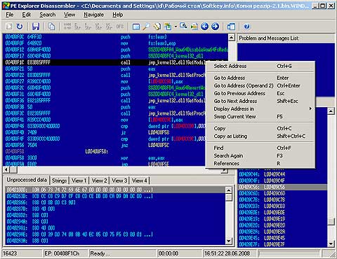 PE Explorer: ����� Disassembler