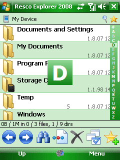 Side letter navigation bar 