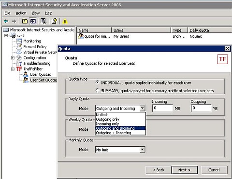 ��������� ���� ������� � TrafficFilter Pro