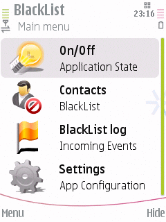 Программа BlackList Mobile предназначена для блокирования нежелательных входящих звонков и SMS от контактов, которые заносятся в черный список, а также вызовов с неопределяемых и неизвестных номеров