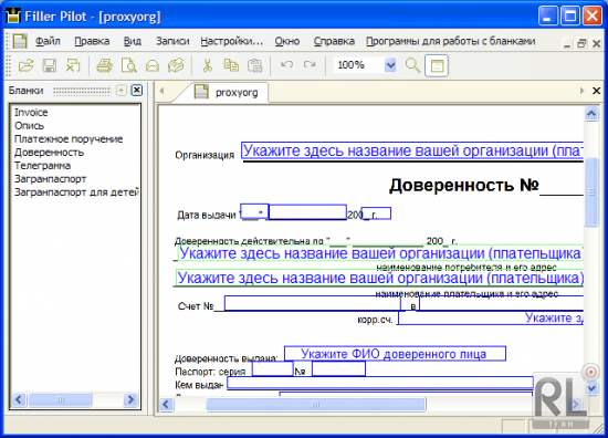 Программа бланков. Заполнение программы. Программа заполнения бланков. Программа для скачивания документов. Filler Pilot 3.