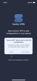 Sonics VPN  iOS  