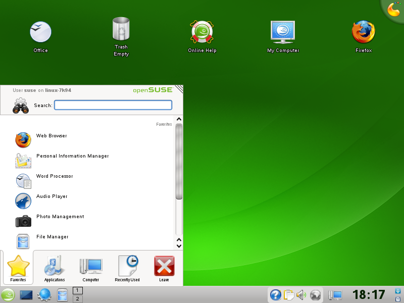 Linux 11.1. Linux i686. OPENSUSE. File and folders on the desktop. OPENSUSE Wallpapers.