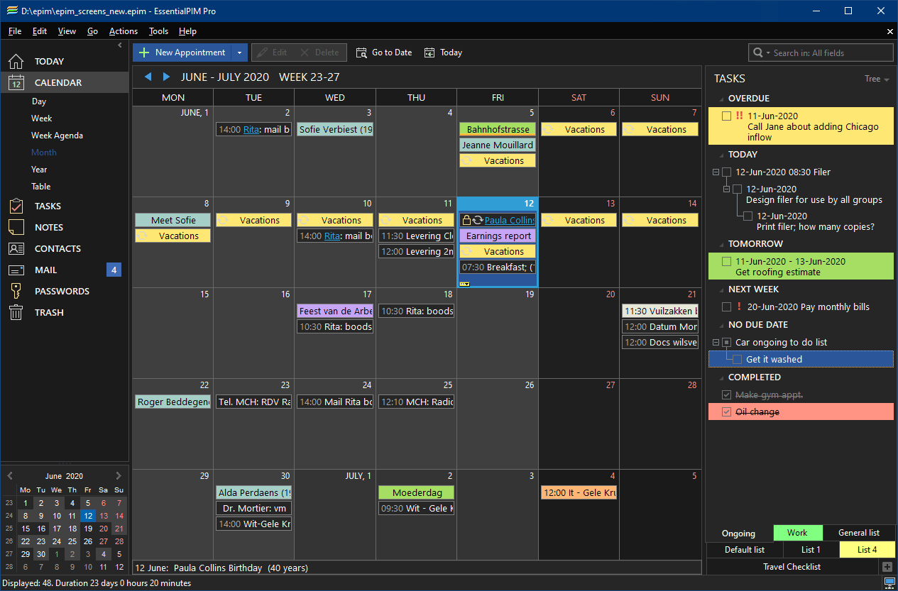 EssentialPIM Free – calendar/organizer